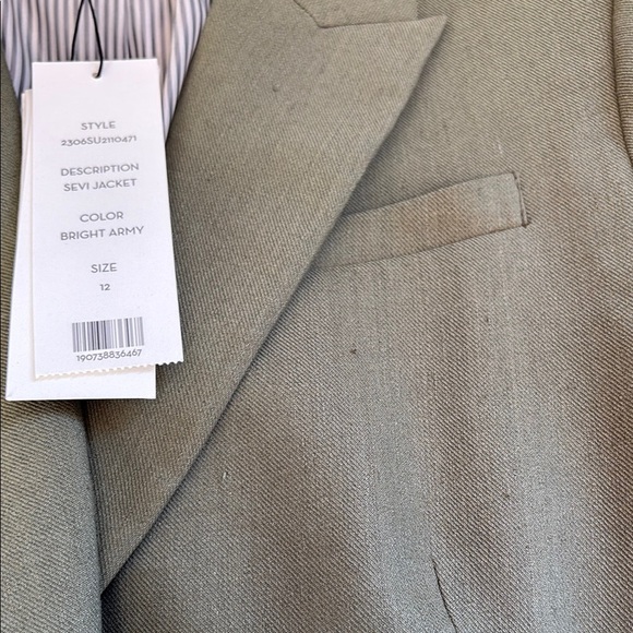 NWT Veronica beard sevi jacket size 12 in bright army - Picture 5 of 8